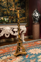 A gilt and painted wooden stand with leaf ranks, 19th C.