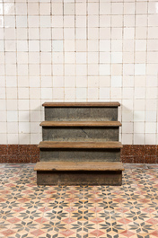 A partly painted pine staircase, 19th C.