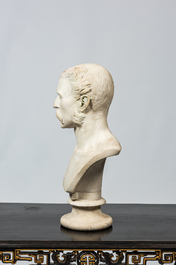 Henry Hugh Armstead (1828-1905) : Buste en marbre blanc d'un homme, dat&eacute; 1874