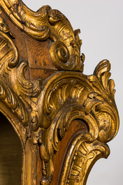 A Louis XV-style partly gilt oak tabernacle, 18th C.