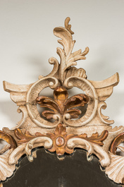 An Italian patinated and gilt wooden mirrors, 18/19th C.