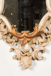 An Italian patinated and gilt wooden mirrors, 18/19th C.