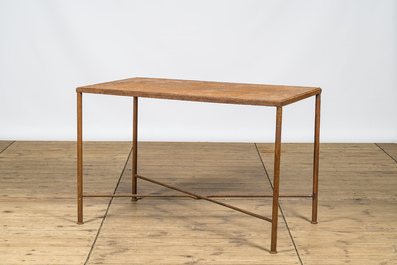 An industrial metal work table, 20th C.