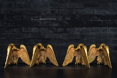 Vier vergulde bronzen adelaars, 19/20e eeuw