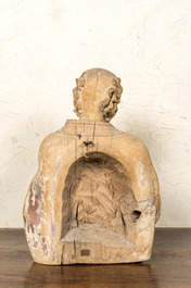 Buste de saint en tilleul sculpt&eacute;, Allemagne, 16&egrave;me