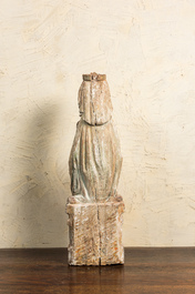 A polychrome wooden 'Sedes Sapientiae' sculpture, 18/19th C.