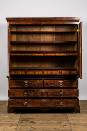 A Flemish rosewood veneered star marquetry cabinet, ca. 1700