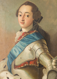 Franse school: 'Portret van Frederick V', olie op doek, 19e eeuw