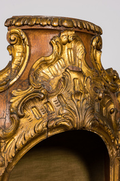 A Louis XV-style partly gilt oak tabernacle, 18th C.