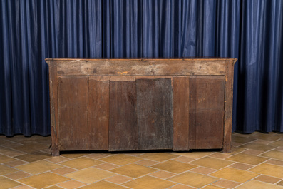 A French oak sideboard with curved front, 18th C.