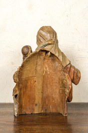 Sainte Anne enseignante en tilleul sculpt&eacute; et polychrom&eacute;, Allemagne, vers 1600
