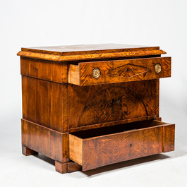 A neoclassical mahogany three-drawer chest, 19th C.