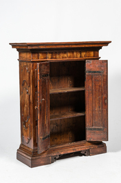 A two-door walnut cabinet, 18th C. and later