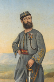 Oswald Marie (19th C.): Papal Zouave, oil on canvas, dated 1874