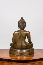 A patinated bronze figure of a seated Buddha, Burma, 19/20th C.