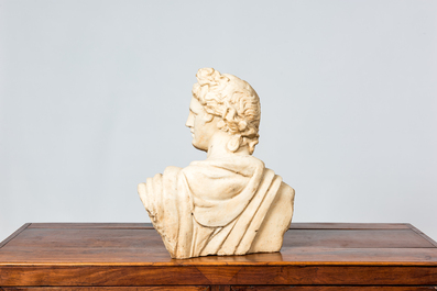 An Italian marble bust of Apollo, 19th C.