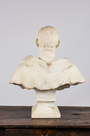 Marochelli (19/20th C.): A white marble bust of a gentleman, dated 1908