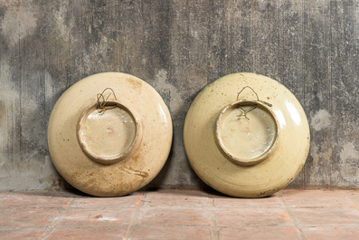 Four Moroccan polychrome 'Fez' pottery dishes, 19/20th C.