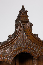 A French carved wooden domed throne chair, ca. 1800