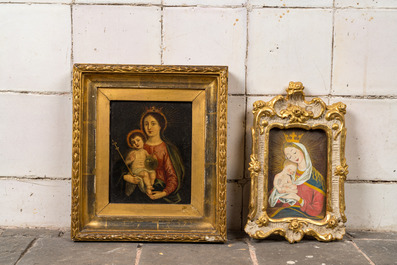 Four paintings depicting the Virgin with Child, 18/19th C.