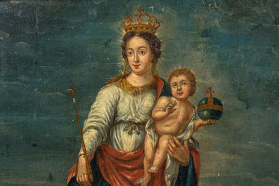 Four paintings depicting the Virgin with Child, 18/19th C.