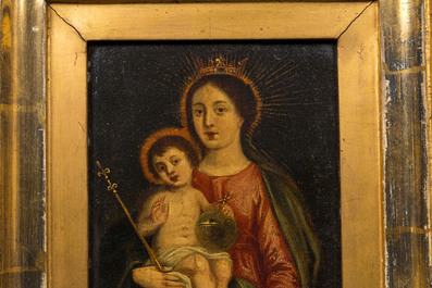 Four paintings depicting the Virgin with Child, 18/19th C.