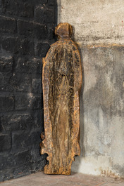 A polychrome wooden figure of Saint Nicholas, 17th C.