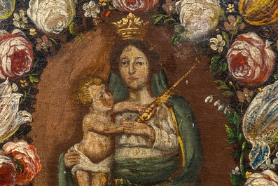 Four paintings depicting the Virgin with Child, 18/19th C.