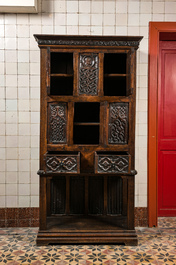 A Gothic Revival wooden 'credence' cupboard, probably France, 19th C.