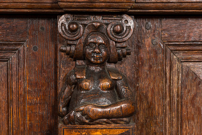A renaissance-style wooden cupboard, probably 17th C.