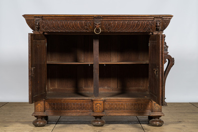 A renaissance-style wooden cupboard, probably 17th C.