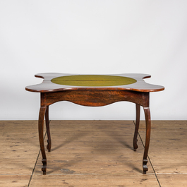 A rosewood game table, 18/19th C.