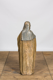 Een polychrome houten figuur van Theresia van &Aacute;vila, 19e eeuw