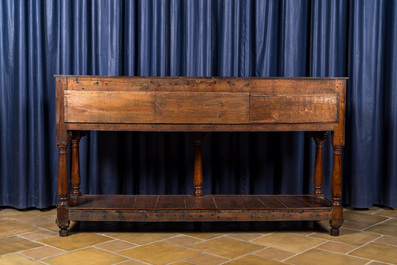 An English oak sideboard, 18th C. and later