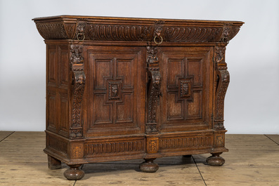 A renaissance-style wooden cupboard, probably 17th C.