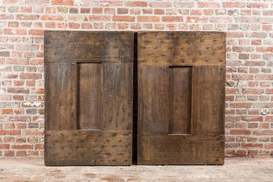 A pair of oak panels, 18th C.