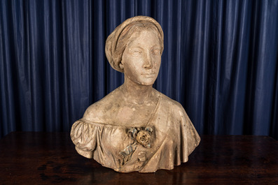 A French marble bust of Marianne, 19th C.