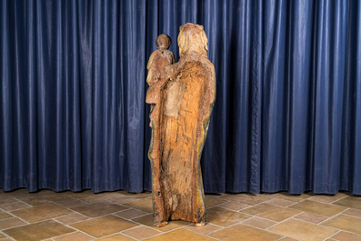 A polychrome oak Madonna with Child, 16th C.