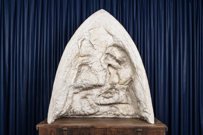 J. Simon: 'The torture of Saint Thomas', a large plaster group or study, dated 1912