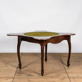 A rosewood game table, 18/19th C.