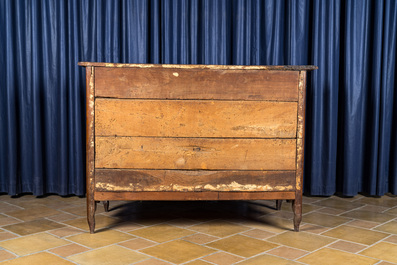 An Italian walnut chest of drawers, 18th C.