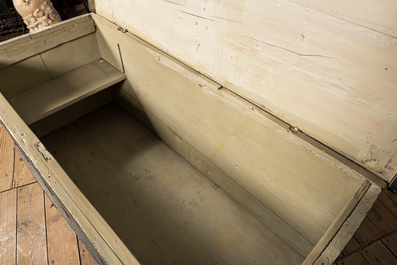 A large possibly Austrian polychrome wooden chest, dated 1788, ca. 1800