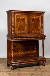 A mahogany marquetry buffet, 19th C.