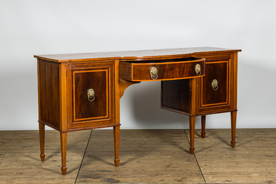 An English Regency-style mahogany sideboard, 20th C.