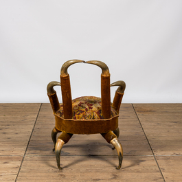 A horn chair, 19th C.