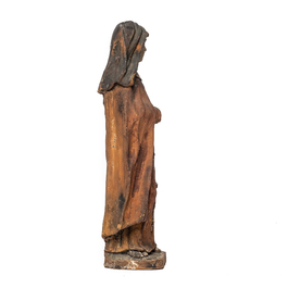 A polychrome terracotta figure of an abbess, 17/18th C.