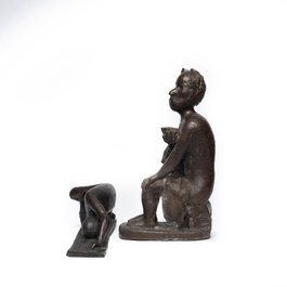 Lazar Gada&iuml;ev (&eacute;cole russe, 1938-2008): Deux sculptures en bronze, 20&egrave;me