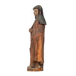 A polychrome terracotta figure of an abbess, 17/18th C.