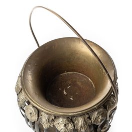 A patinated bronze coal bucket, probably France, 19th C.