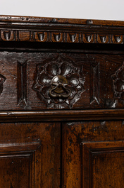 An Italian walnut two-door cabinet, 18th C.